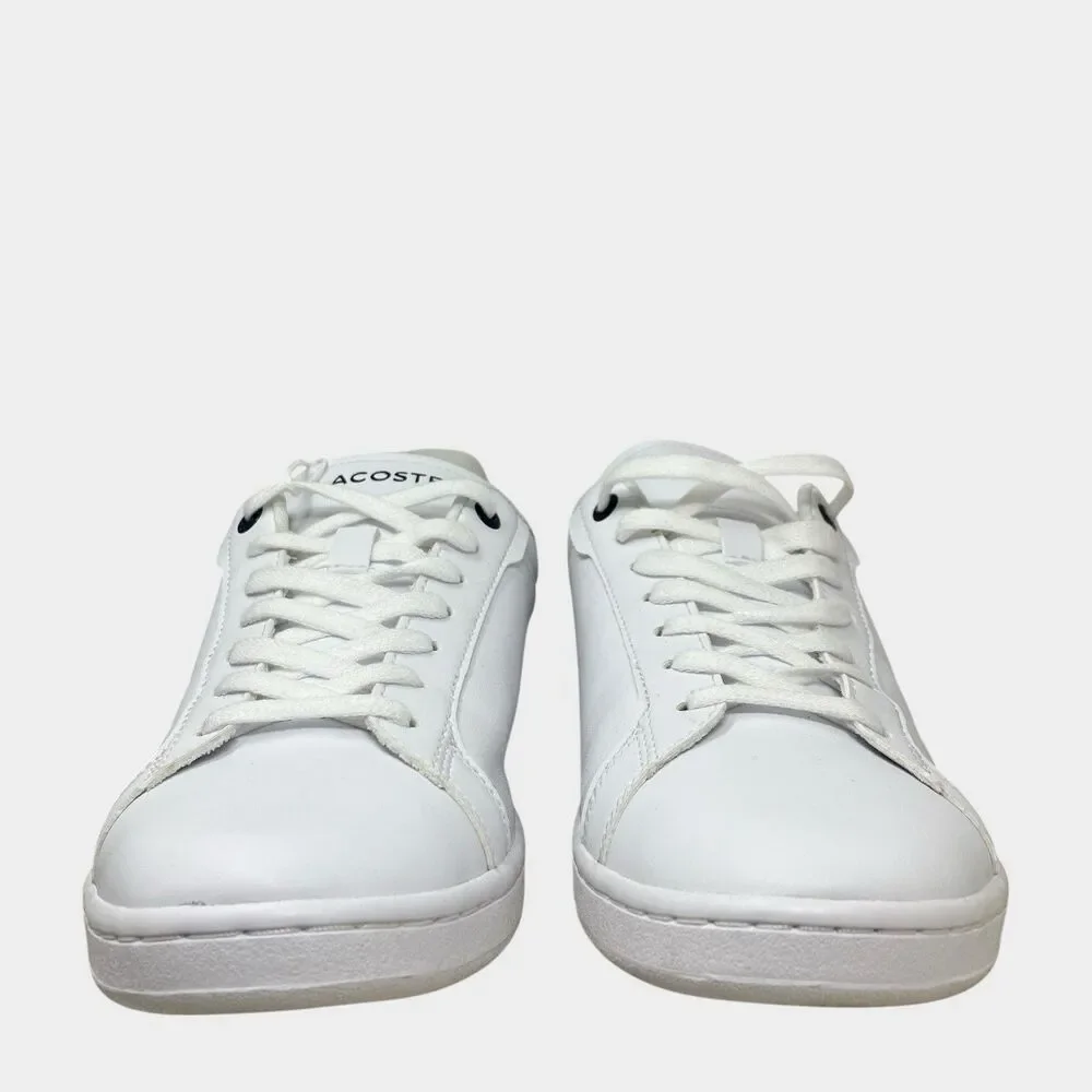 Lacoste Sneakers Mens 8.5 White Leather Low Top Casual Tennis Carnaby Pro Shoes‎